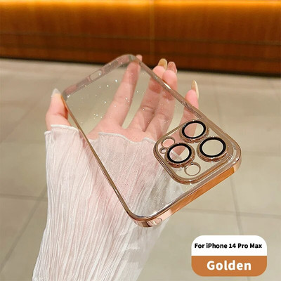 Luksuslik elektroonikaga kaetud sädelev telefoniümbris iPhone`i 11 15 12 13 14 Pro Max kaitsekesta jaoks, läbipaistev põrutuskindel kate