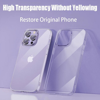 Διάφανη θήκη τηλεφώνου για iPhone 11 12 13 14 15 Pro Max Soft TPU Silicone for iPhone XS Max XR 8 7 Plus Clear Case Back Cover