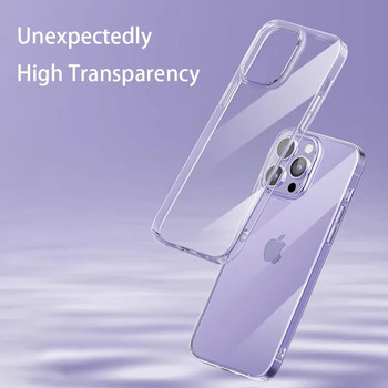 Прозрачен калъф за телефон за iPhone 11 12 13 14 15 Pro Max Мек TPU силикон за iPhone X XS Max XR 8 7 Plus заден капак Прозрачен калъф