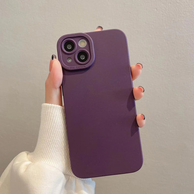 Матов силиконов калъф за телефон за iPhone 15 14 13 12 11 Pro Max Mini XR XS X 8 7 14 15 Plus SE 2020 Портектор за обектив на камера Мека корица