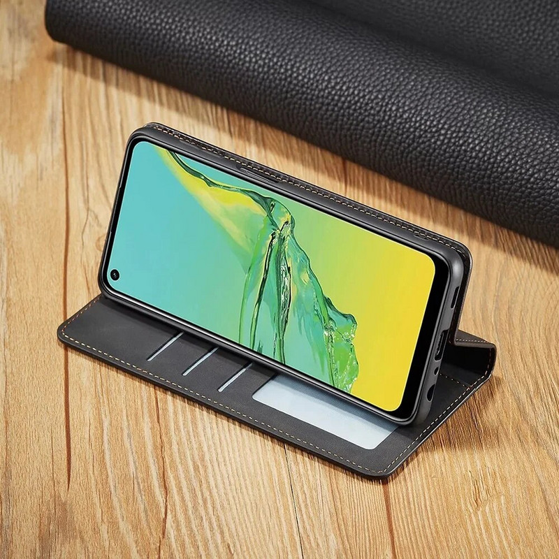 Maka ādas maciņš Samsung Galaxy S23 S22 S21 S20 FE Ultra Plus S10 S9 S8 Plus S7 Edge A72 A52s A53 A12 A71 A51 Flip Cover