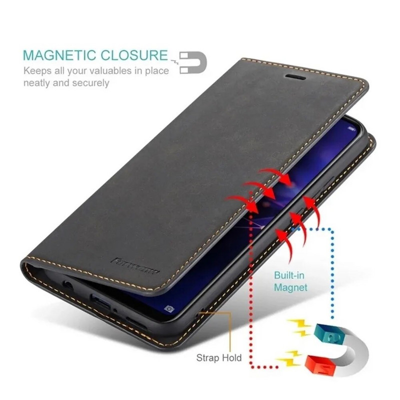 Maka ādas maciņš Samsung Galaxy S23 S22 S21 S20 FE Ultra Plus S10 S9 S8 Plus S7 Edge A72 A52s A53 A12 A71 A51 Flip Cover