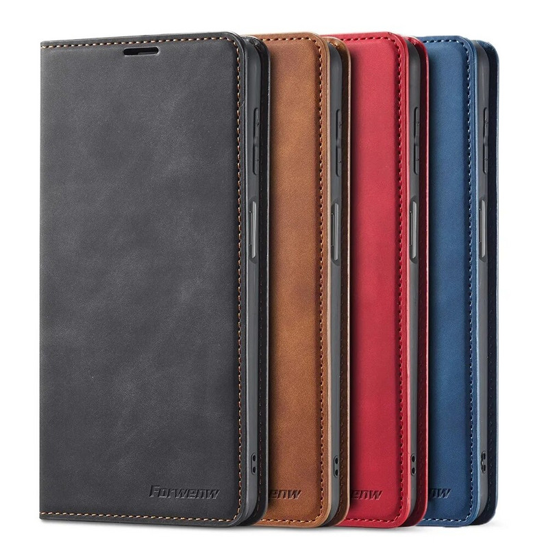 Maka ādas maciņš Samsung Galaxy S23 S22 S21 S20 FE Ultra Plus S10 S9 S8 Plus S7 Edge A72 A52s A53 A12 A71 A51 Flip Cover