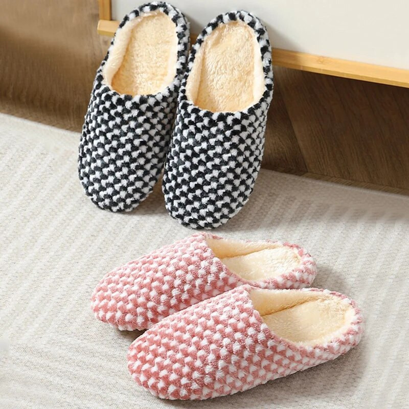 Vīriešu čības Ziemas plīša silti mājas apavi Sieviešu kažokādas čības iekštelpu Klusums Komforts grīda Slīdkurpes Apavi Vīriešu Guļamistabas Apavi