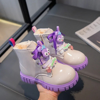Зимни плюшени детски обувки Ботуши за момичета Модни анимационни детски ботуши за момиче Ежедневни маратонки Неплъзгащи се детски къси ботуши за сняг