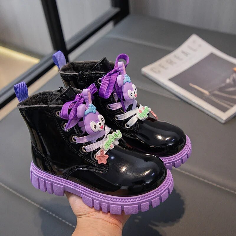 Zimske plišane dječje cipele Čizme za djevojčice Modne dječje gležnjače iz crtića za djevojčice Ležerne tenisice Neklizajuće dječje kratke čizme za snijeg