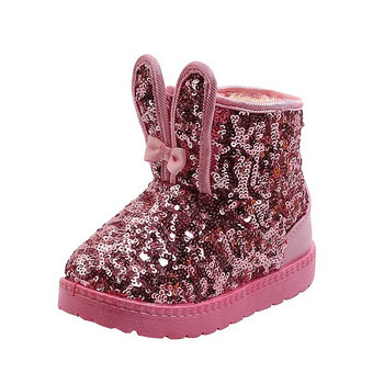 Νέες χειμωνιάτικες παιδικές μπότες χιονιού για κορίτσια Χαριτωμένα βρεφικά μποτάκια χιονιού χοντρές αντιστεκτικές, ζεστές γούνινες μόδας, παιδικές μπότες για εξωτερικούς χώρους