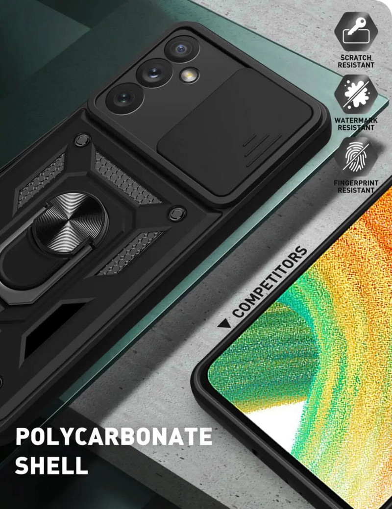 Lükandkaamera objektiivi ümbris Samsung Galaxy S22 S23 A53 A54 A33 Ultra S21 S20 A04 A04E A14 A34 A13 A23 Note 20 kaitserauaga soomuskate