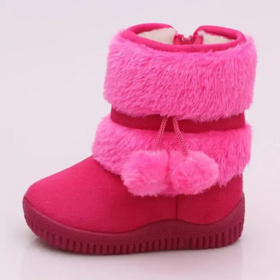 Sniega zābaki meitenēm 2019. gada ziemas ērti, biezi, silti bērnu zābaki Lobing Ball biezi bērnu zābaki rudens jauki zēnu zābaki Princešu apavi