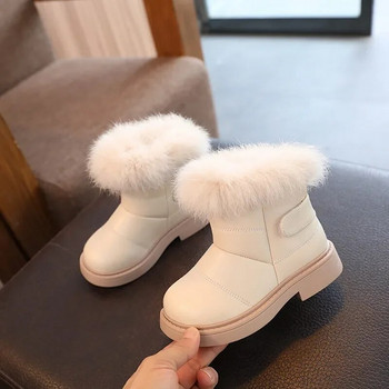 2023 Νέες μονόχρωμες μπότες για κορίτσια σε στυλ Βρετανίας βελούδινες χειμωνιάτικες μαλακές κοντές μπότες για αγόρια Παιδικά παπούτσια Αποστολή