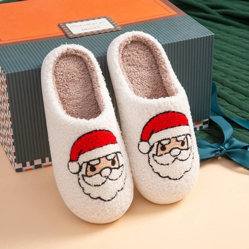 Γυναικείες χριστουγεννιάτικες παντόφλες Νέες φθινοπωρινές, χειμερινές, οικιακές μαλακές σόλα, αντιολισθητικές βαμβακερά παπούτσια Άγιος Βασίλης Χαριτωμένα παντόφλες κινουμένων σχεδίων