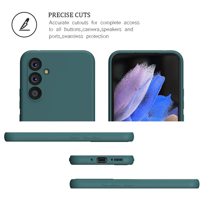 Korpuss priekš Samsung A54 A34 zīdaina silikona mīksta pieskāriena aizmugures vāciņš priekš Galaxy A 34 A 54 triecienizturīgs aizsargkoķis