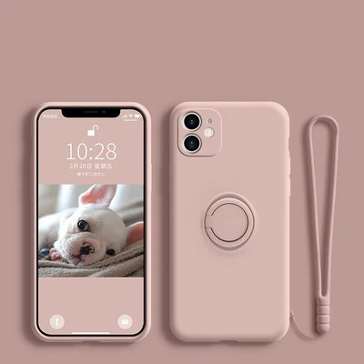 Šķidrā silikona pirkstu gredzena magnētiskā turētāja kronšteins iPhone 14 13 12 11 Pro Mini XR X XS Max 7 8 Plus Se 2020 tālruņa futrālim