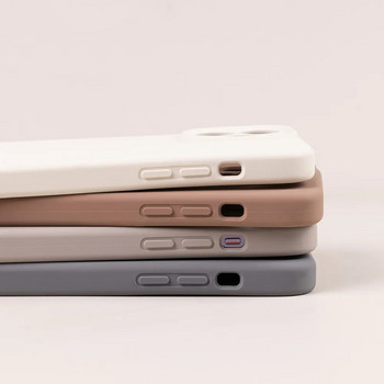Υψηλής ποιότητας Γνήσια τετράγωνη υγρή θήκη τηλεφώνου από μαλακή σιλικόνη για iPhone 15 14 11 12 13 Pro Max Plus πολύχρωμο κάλυμμα μόδας