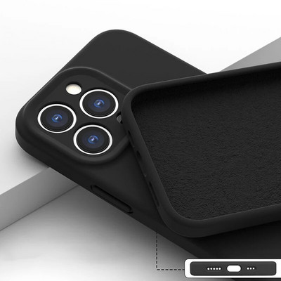 Husă originală de înaltă calitate, pătrată lichidă din silicon moale, pentru iPhone 15 14 11 12 13 Pro Max Plus Husă colorată de modă