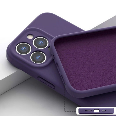 Husă originală de înaltă calitate, pătrată lichidă din silicon moale, pentru iPhone 15 14 11 12 13 Pro Max Plus Husă colorată de modă