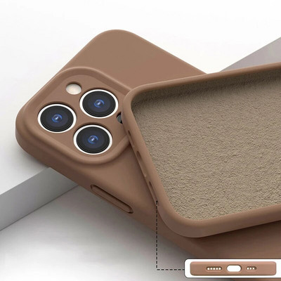 Husă originală de înaltă calitate, pătrată lichidă din silicon moale, pentru iPhone 15 14 11 12 13 Pro Max Plus Husă colorată de modă