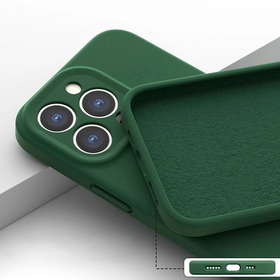 Husă originală de înaltă calitate, pătrată lichidă din silicon moale, pentru iPhone 15 14 11 12 13 Pro Max Plus Husă colorată de modă