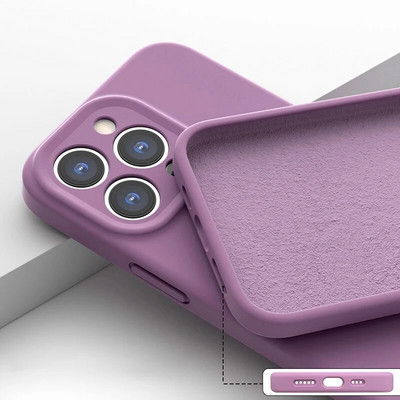 Husă originală de înaltă calitate, pătrată lichidă din silicon moale, pentru iPhone 15 14 11 12 13 Pro Max Plus Husă colorată de modă