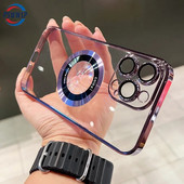 iPhone 15 Pro Max Magsafe Case Luksusliku magnetiga kaetud akrüülist läbipaistva arvutikorpuse kate iPhone 1514 14 Pro Max 14 Plus jaoks