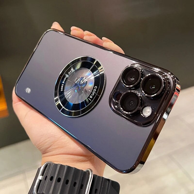 iPhone 15 Pro Max Magsafe Case Luksusliku magnetiga kaetud akrüülist läbipaistva arvutikorpuse kate iPhone 1514 14 Pro Max 14 Plus jaoks