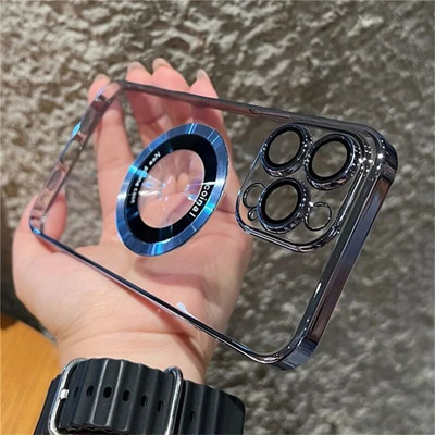 iPhone 15 Pro Max Magsafe Case Luksusliku magnetiga kaetud akrüülist läbipaistva arvutikorpuse kate iPhone 1514 14 Pro Max 14 Plus jaoks