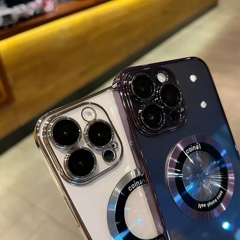 iPhone 15 Pro Max Magsafe Case Luksusliku magnetiga kaetud akrüülist läbipaistva arvutikorpuse kate iPhone 1514 14 Pro Max 14 Plus jaoks