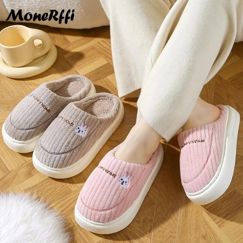 Paar Talvised plüüssussid Naiste kingad Armsad multifilmid Kassisussid Meestele Lamedad Soojad Lükandid Siseruumides Kodu Magamistoa Põrandasuss