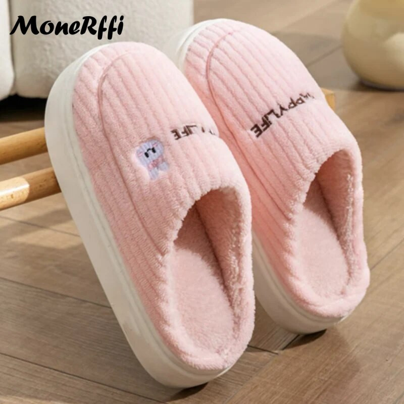 Paar Talvised plüüssussid Naiste kingad Armsad multifilmid Kassisussid Meestele Lamedad Soojad Lükandid Siseruumides Kodu Magamistoa Põrandasuss