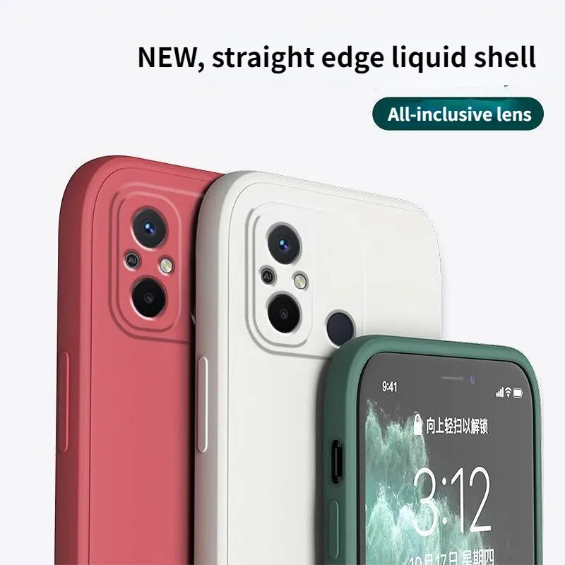 Piemērots Redmi 12C mobilā telefona maciņam jauns priekš Xiaomi redmi12C Anti-fall for 22120RN86C silikona vienkrāsains