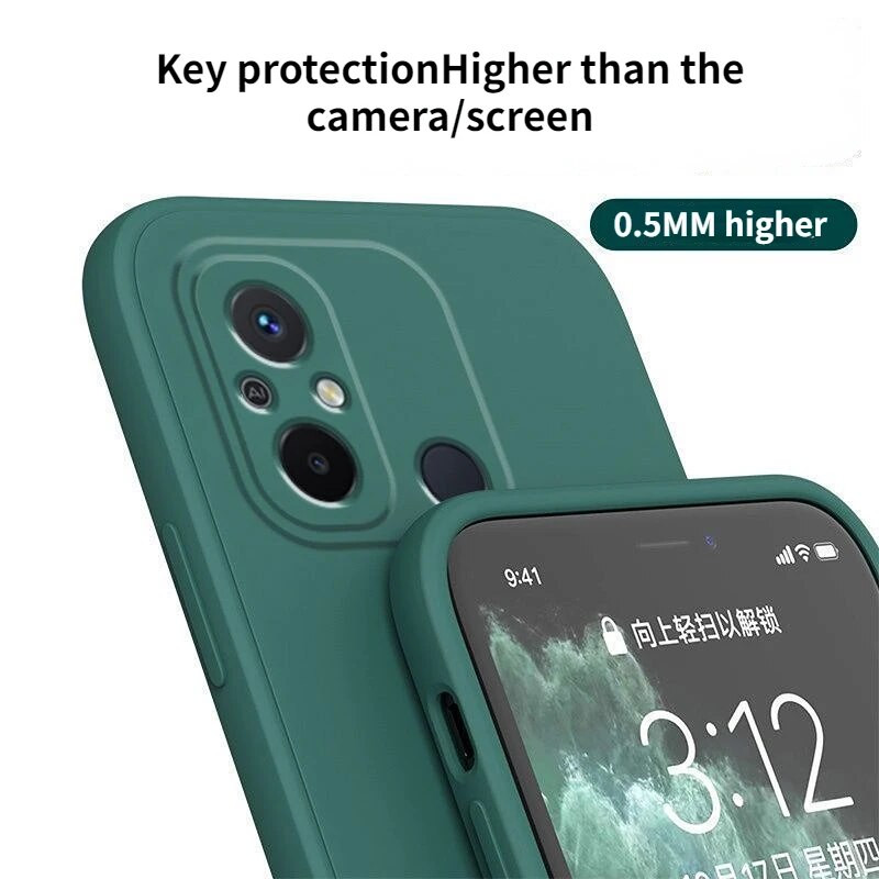 Piemērots Redmi 12C mobilā telefona maciņam jauns priekš Xiaomi redmi12C Anti-fall for 22120RN86C silikona vienkrāsains