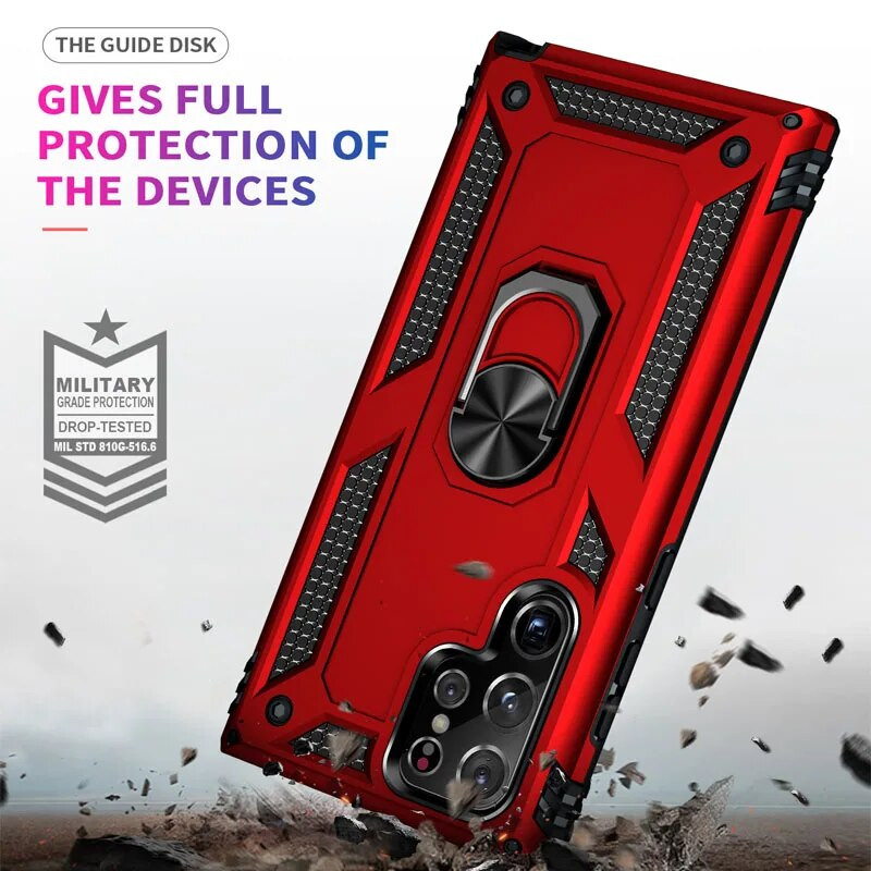 Lieljaudas triecienizturīgs bruņu apvalks Samsung Galaxy S22 S23 S21 S20 FE S9 S10 Plus Note 20 Ultra 9 10 Lite Bumpers Ring Cover