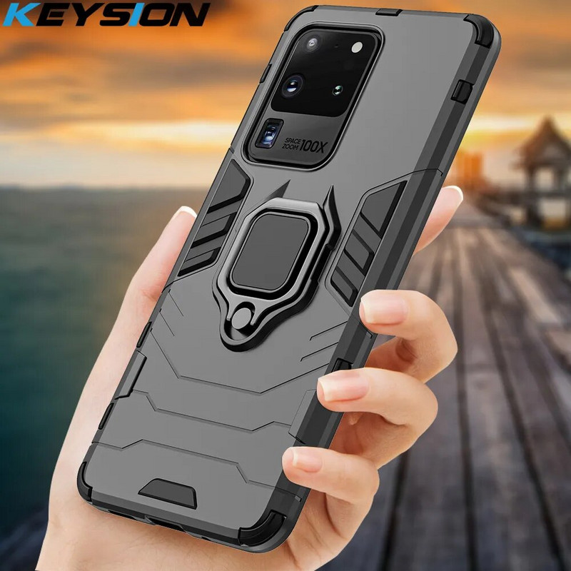 KEYSION ütésálló tok Samsung A51 A71 A31 A52 A72 telefontok telefonhoz Galaxy S20 S21 Ultra S10 Lite Note 10+ A50 A70 A12 A21S telefonhoz