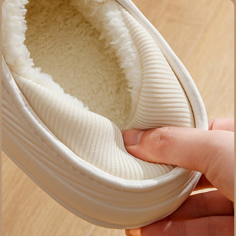 Sievietēm siltas kažokādas čības Pāri Māja Neslīdoši mīksti apavi Vīriešu komforts ar plakaniem papēžiem Sākums iekštelpās Guļamistaba Ziemas kokvilnas čības