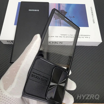 Плъзгаща се капачка на обектива на камерата Прозрачен твърд калъф за Samsung Galaxy S23 22 Ultra Plus S20fe S21fe A12 Прозрачни удароустойчиви калъфи