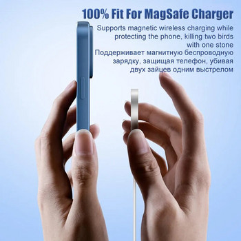 За Magsafe Magnetic Liquid Silicone Case за iPhone 14 11 12 13 15 Pro Max Mini 8 Plus Калъф за безжично зареждане XR X XS Max Cover