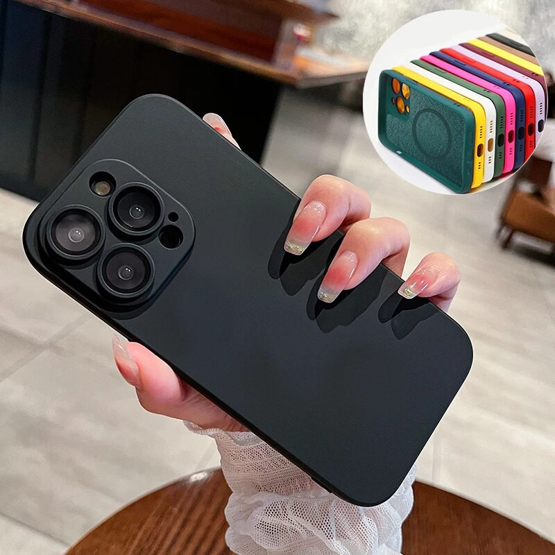 Magsafe Magnetic Liquid Silikone Case iPhone 14 11 12 13 15 Pro Max Mini 8 Plus bezvadu uzlādes korpusam XR X XS Max Cover