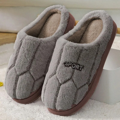 Χειμερινές ζεστές παντόφλες από πολυεστέρα βαμβακερά γυναικεία ανδρικά παπούτσια για το σπίτι Απλές αντιολισθητικές διαφάνειες εσωτερικού χώρου Κοτλέ Γυναικεία παπούτσια για ζευγάρια