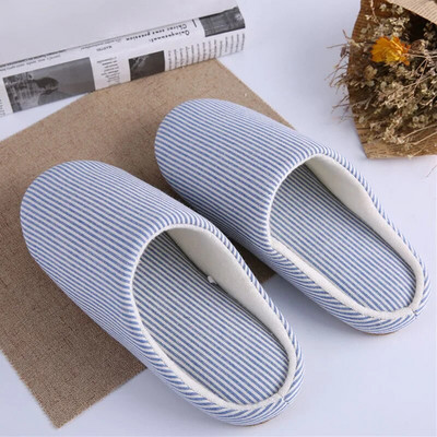 2023. gada svītrainām ziema Mājas plīša čības Sieviešu Rudens Mīkstas Siltas Kokvilnas Kurpes Neslīdošas Vīriešu Slaidi Māja Iekštelpu Plakanie Kurpes Guļamistaba