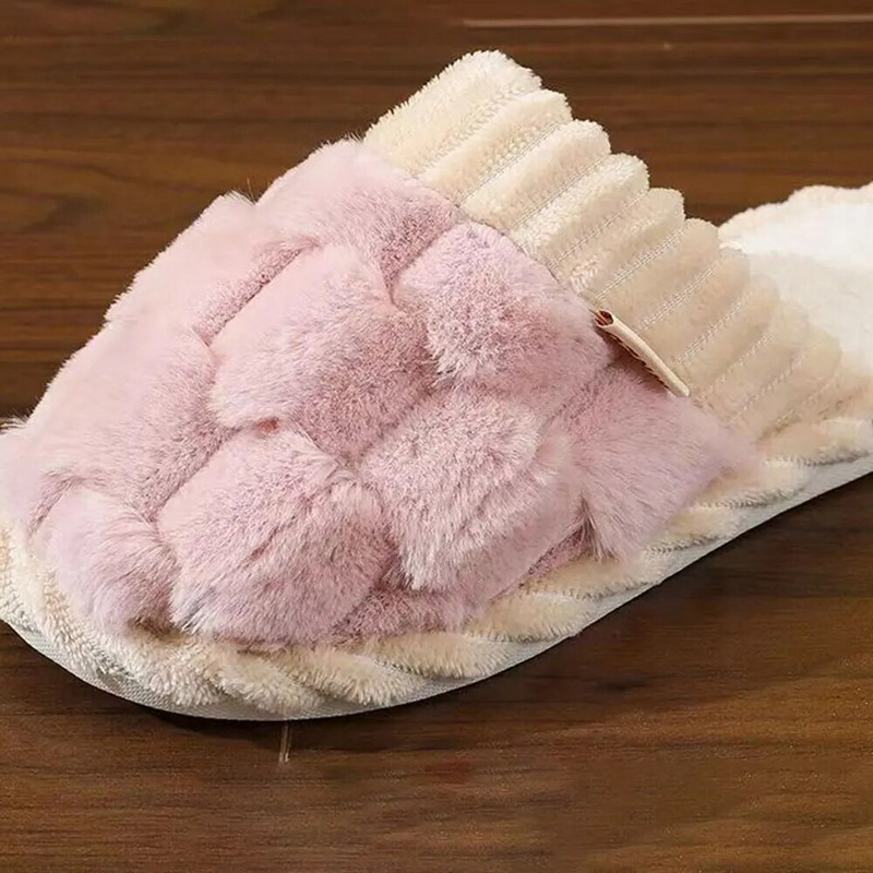 Kokvilnas čības rudens ziemas mājsaimniecībai pāriem ar biezu apakšu pret slīdēšanu siltas plīša kokvilnas čības lietošanai iekštelpās unisex