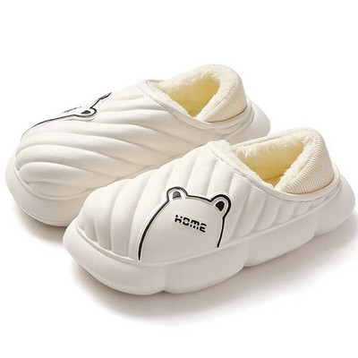 Vīriešu sieviešu ziemas čības biezas zoles Mājas plīša vīrieši ūdensizturīgi Eva kokvilnas čības mīļotāji lācis mājsaimniecības kokvilnas čības apavi