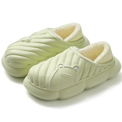 Vīriešu sieviešu ziemas čības biezas zoles Mājas plīša vīrieši ūdensizturīgi Eva kokvilnas čības mīļotāji lācis mājsaimniecības kokvilnas čības apavi