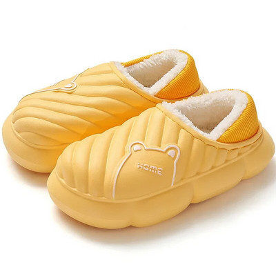 Vīriešu sieviešu ziemas čības biezas zoles Mājas plīša vīrieši ūdensizturīgi Eva kokvilnas čības mīļotāji lācis mājsaimniecības kokvilnas čības apavi