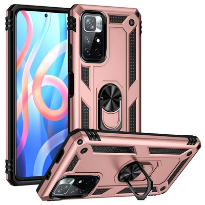 Αντικραδασμική θήκη προφυλακτήρα Armor για Xiaomi Redmi Note 12 11 11S 10 9 Pro Max 11T 10T 11A 12C 10C 10S 5G A1 X4 X5 Μεταλλικό κάλυμμα δαχτυλιδιού