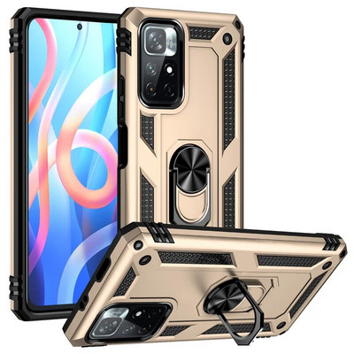 Αντικραδασμική θήκη προφυλακτήρα Armor για Xiaomi Redmi Note 12 11 11S 10 9 Pro Max 11T 10T 11A 12C 10C 10S 5G A1 X4 X5 Μεταλλικό κάλυμμα δαχτυλιδιού
