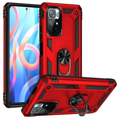 Αντικραδασμική θήκη προφυλακτήρα Armor για Xiaomi Redmi Note 12 11 11S 10 9 Pro Max 11T 10T 11A 12C 10C 10S 5G A1 X4 X5 Μεταλλικό κάλυμμα δαχτυλιδιού