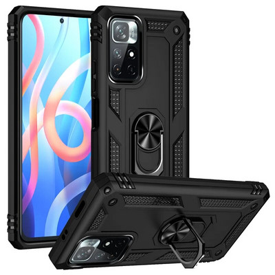 Αντικραδασμική θήκη προφυλακτήρα Armor για Xiaomi Redmi Note 12 11 11S 10 9 Pro Max 11T 10T 11A 12C 10C 10S 5G A1 X4 X5 Μεταλλικό κάλυμμα δαχτυλιδιού