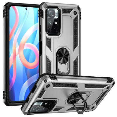 Αντικραδασμική θήκη προφυλακτήρα Armor για Xiaomi Redmi Note 12 11 11S 10 9 Pro Max 11T 10T 11A 12C 10C 10S 5G A1 X4 X5 Μεταλλικό κάλυμμα δαχτυλιδιού