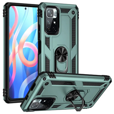 Αντικραδασμική θήκη προφυλακτήρα Armor για Xiaomi Redmi Note 12 11 11S 10 9 Pro Max 11T 10T 11A 12C 10C 10S 5G A1 X4 X5 Μεταλλικό κάλυμμα δαχτυλιδιού