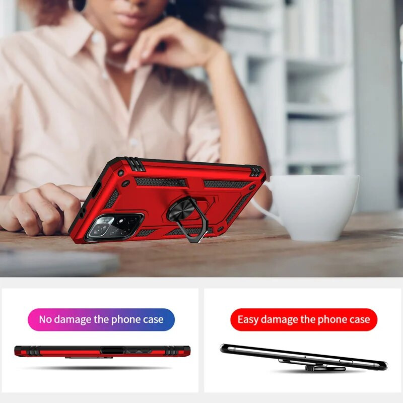 Triecienizturīgs bruņu bufera korpuss priekš Xiaomi Redmi Note 12 11 11S 10 9 Pro Max 11T 10T 11A 12C 10C 10S 5G A1 X4 X5 metāla gredzena vāciņš